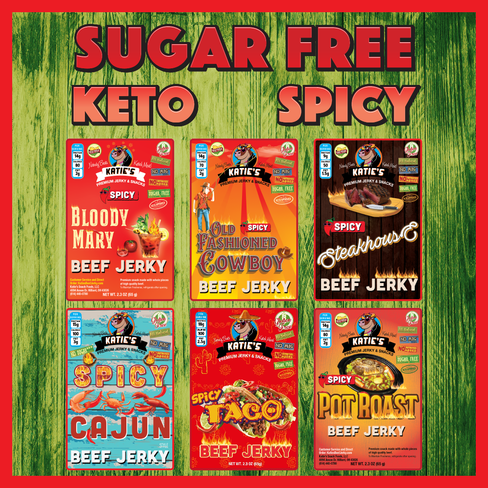 Spicy Keto Sugar Free Beef Jerky Variety Pack
