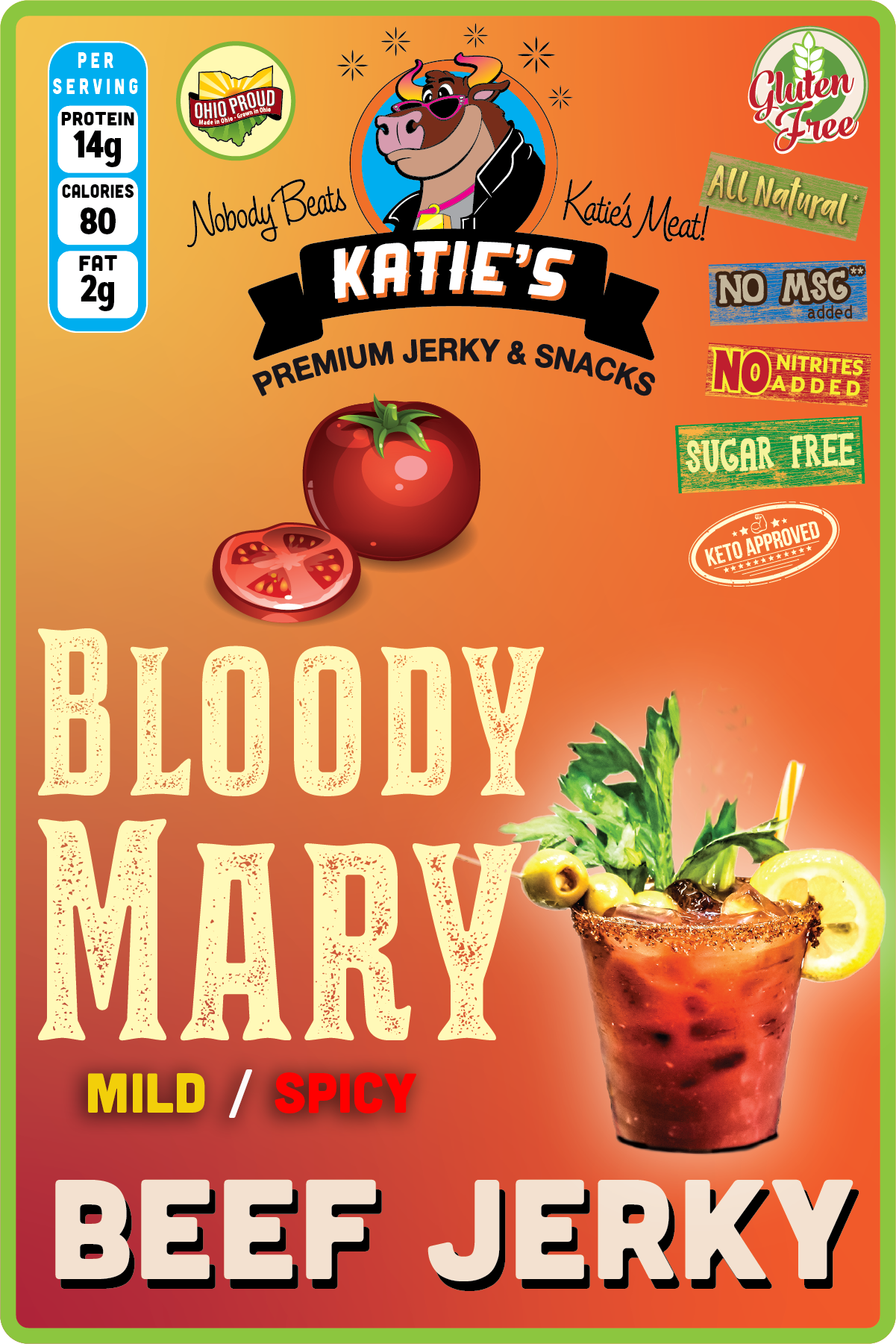 Bloody Mary Beef Jerky - mild or spicy