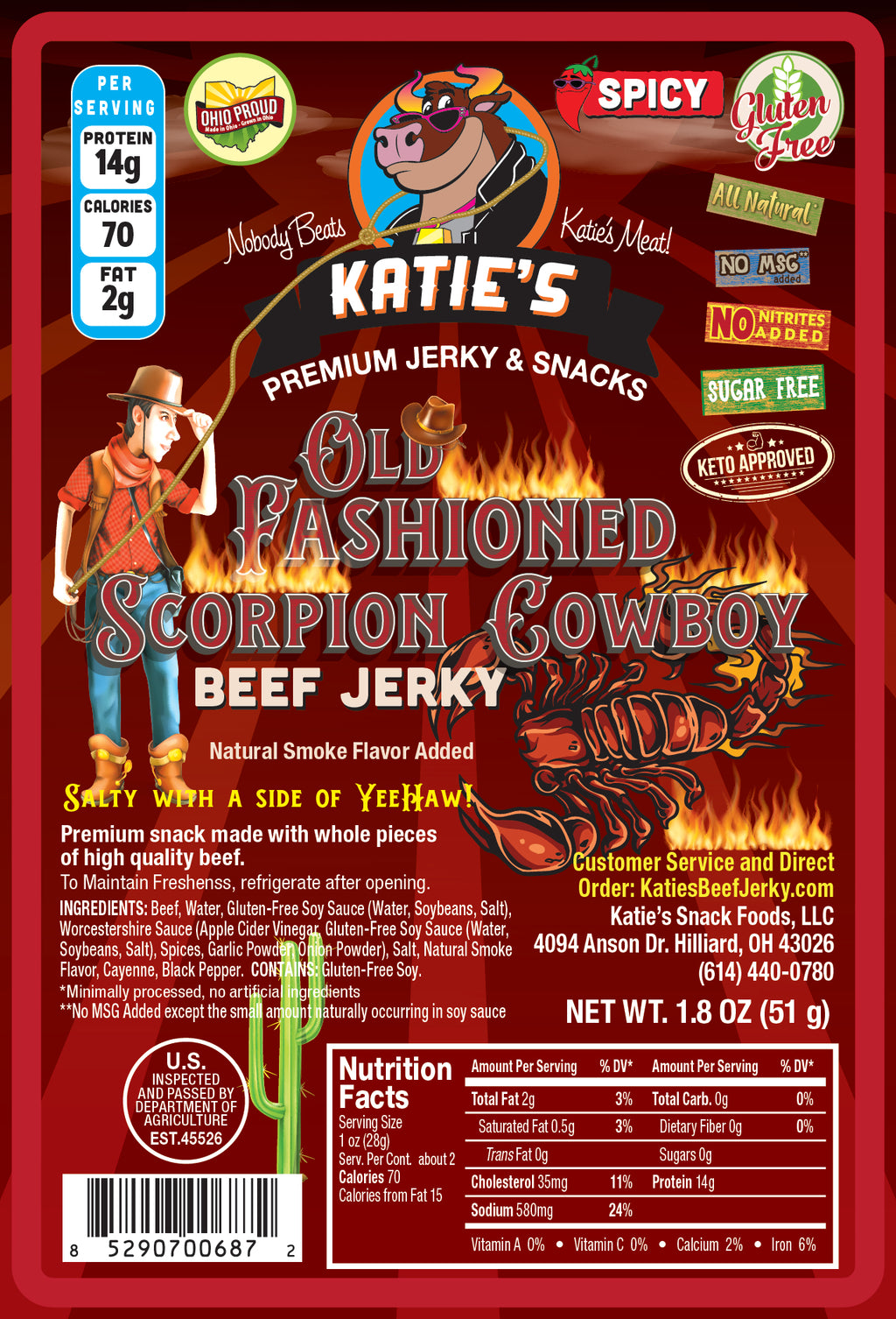 Scorpion Old Fashioned Cowboy Beef Jerky