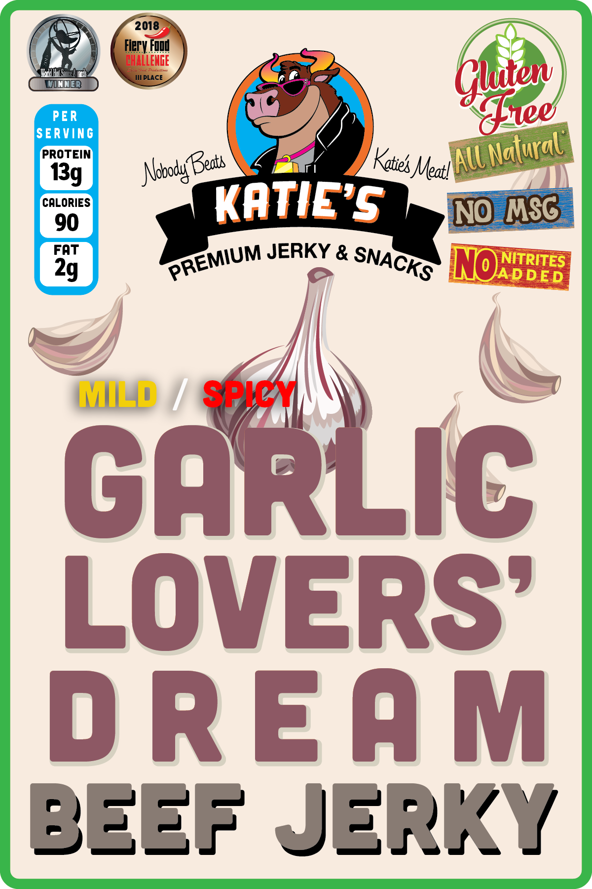 Garlic Lovers' Dream Beef Jerky - mild or spicy